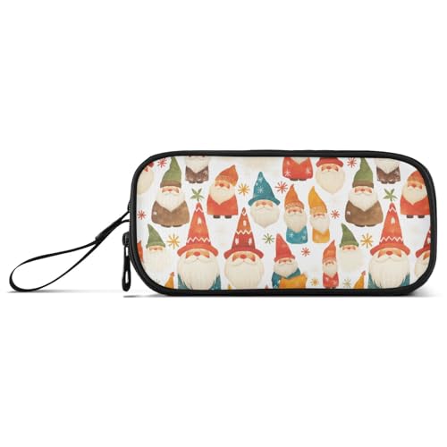 KLL Buntes Federmäppchen aus Nylon mit niedlichem Zwergenmotiv, mit Reißverschluss, großes Fassungsvermögen, Federmäppchen für Schule, Herren von KLL