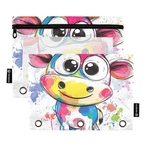 KLL Buntes Kuhring-Bleistifttasche für Ordner, Mappe, wasserdicht, für Kinder, von Ofhce Supplies KLL Buntes Kuhring-Bleistifttasche für Ordner, Mappe, wasserdicht, für Kinder, von Ofhce Supplies von KLL