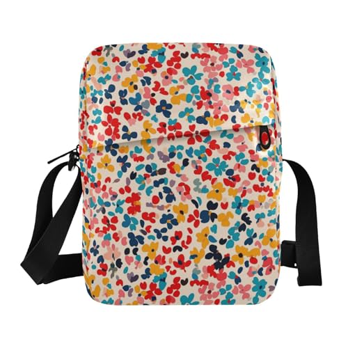 KLL Calico Umhängetasche für Herren, veganes Leder, Umhängetasche, Einkaufstasche, Schulterhandtasche, mehrfarbig von KLL