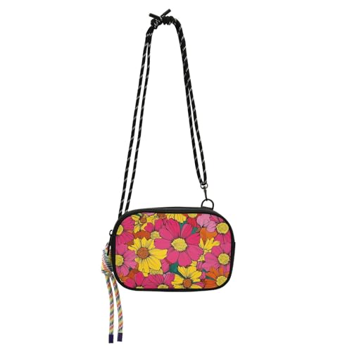 KLL Cantuta Beauty Damen-Umhängetasche, Sommerblumen, mit verstellbarem Riemen, Schultertasche, Spaziergang mit dem Hund von KLL