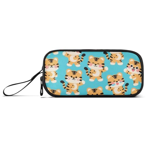KLL Cartoon-Federmäppchen aus Nylon, mit niedlichem Tiger-Motiv, große Kapazität, Federmäppchen für Mädchen, Schule, Schreibwaren für adrette Schule, adrett von KLL