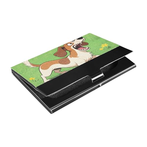 KLL Cartoon Fierce Dackel Dogs Slim Card Holder for Business Card with Leather & Stainless Steel Card Holder Modern for Travel Home or Office Use tarjetero para Hombres KLL Cartoon Fierce Dackel Dogs Slim Card Holder for Business Card with Leather & Stainless Steel Card Holder Modern for Travel Home or Office Use tarjetero para Hombres von KLL