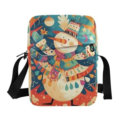 KLL Cartoon-Schneemann-Umhängetasche für Herren, veganes Leder, kleine Umhängetasche für Damen, Einkaufstasche für Reisen KLL Cartoon-Schneemann-Umhängetasche für Herren, veganes Leder, kleine Umhängetasche für Damen, Einkaufstasche für Reisen von KLL