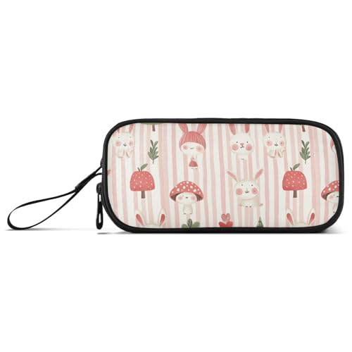 KLL Childish Bunny Federmäppchen aus Nylon, gestreift, große Kapazität, Federmäppchen für Schule, Schreibwaren für Männer der Mittelschule von KLL