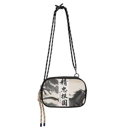 KLL Chinesische Schriftzeichen Kulturzitat Loyalität Damen Geldbörsen Crossbody Herren Komfort mit verstellbarem Riemen Mini-Umhängetasche für Wandern Reisen von KLL