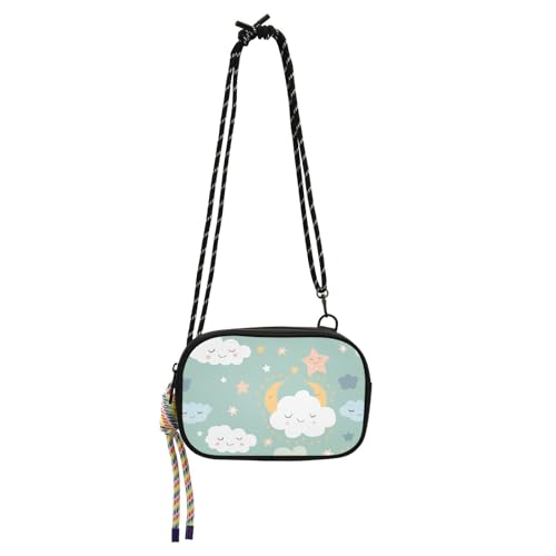 KLL Cloud Star Moon Light Green Sky Cute Crossbody Taschen Herren Wasserdicht mit Kreditkartenfächern Damen Schulterhandtaschen Machen Sie einen Spaziergang KLL Cloud Star Moon Light Green Sky Cute Crossbody Taschen Herren Wasserdicht mit Kreditkartenfächern Damen Schulterhandtaschen Machen Sie einen Spaziergang von KLL