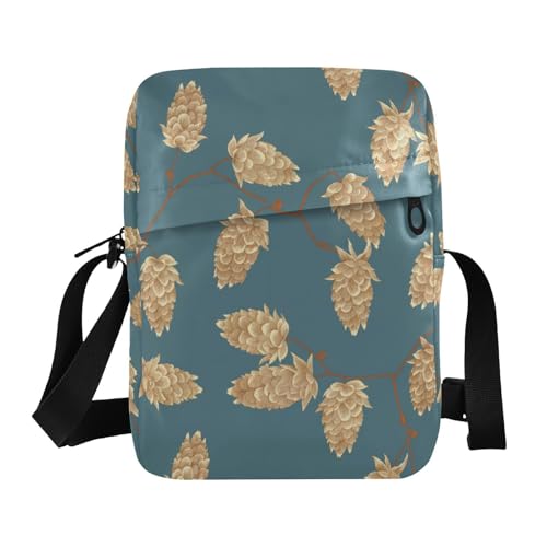 KLL Cones Umhängetasche für Herren, weiches blaugrün, veganes Leder, Schultertasche für Damen, Einkaufstasche für Reisen von KLL