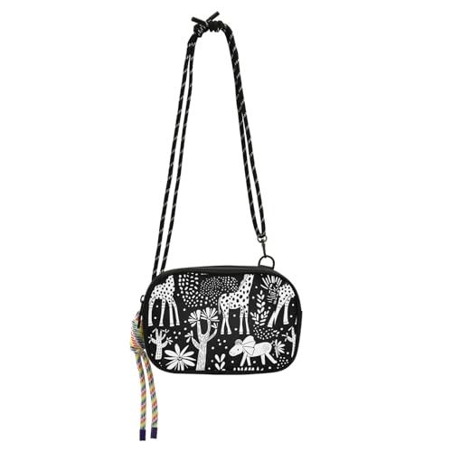 KLL Crossbody-Kameratasche für Herren, Cartoon-Giraffen, bequem, mit Kreditkartenfächern, Handygeldbörse, zum Einkaufen von KLL