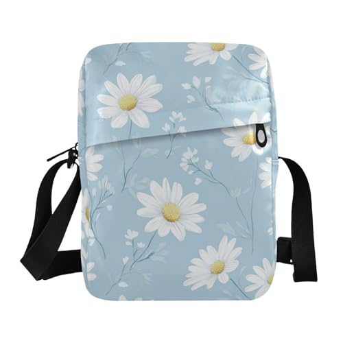 KLL Daisy Babyblaue Kuriertasche für Herren, veganes Leder, lässige Schultertasche, Handtasche für Reisen von KLL