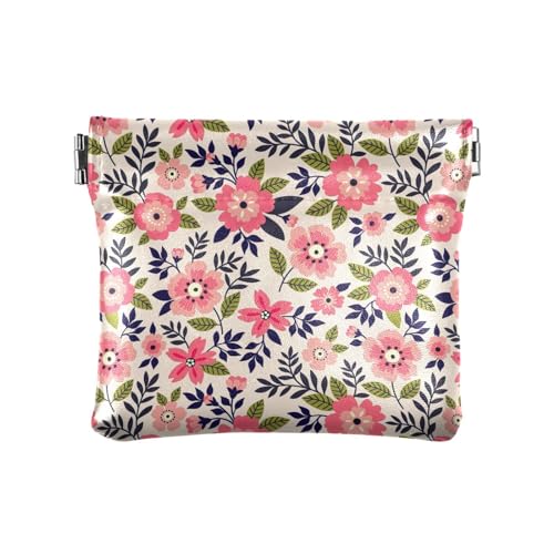 KLL Damen-Geldbörse aus Leder, einzigartige Mini-Geldbörse für Damen, Vintage-Blume, Vintage-Blume, Blumenmuster, 11 cm (L) x 9,5 cm (B) x 1 cm (H), Druck, Vintage-Blume, 4.33"(L) x 3.74"(W) x von KLL