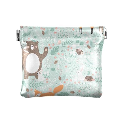 KLL Damen-Geldbörse aus Leder, einzigartiger Schmuck für Frauen, Tiere, 11 cm (L) x 9,5 cm (B) x 1 cm (H), Druck, Tiere, 4.33"(L) x 3.74"(W) x 0.39"(H), Drucken von KLL