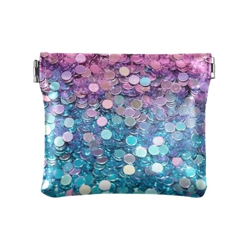 KLL Damen-Geldbörse aus Leder, praktischer Kartenschlüssel-Organizer für Damen, glänzendes verträumtes Rosa, Lila, glänzendes verträumtes Rosa, Lila, 11 cm (L) x 9,5 cm (B) x 1 cm (H), Druck, von KLL