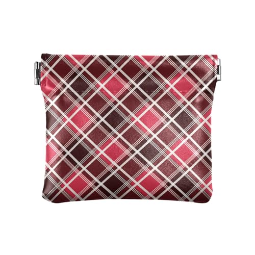 KLL Damen-Geldbörse aus PU-Leder, ausgefallener Schmuck-Organizer für Mütter, Schwester, Büffelkaro-Gitter, Büffelkaro-Gitter, 11 cm (L) x 9,5 cm (B) x 1 cm (H), Druck, Büffelkariertes Gitter, von KLL