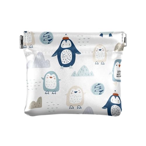 KLL Damen-Geldbörse aus PU-Leder, ausgefallener Schmuck für Frauen, Freundin, niedlicher Pinguin-Cartoon, niedlicher Pinguin-Cartoon, 11 cm (L) x 9,5 cm (B) x 1 cm (H), Druck, Niedlicher von KLL