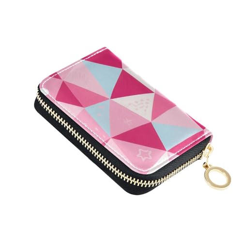 KLL Damen Kartenetui aus Leder, geometrische Formen, mit 9 Kartenfächern, RFID-blockierend, Kreditkartenetui mit Reißverschluss, Rosa KLL Damen Kartenetui aus Leder, geometrische Formen, mit 9 Kartenfächern, RFID-blockierend, Kreditkartenetui mit Reißverschluss, Rosa von KLL