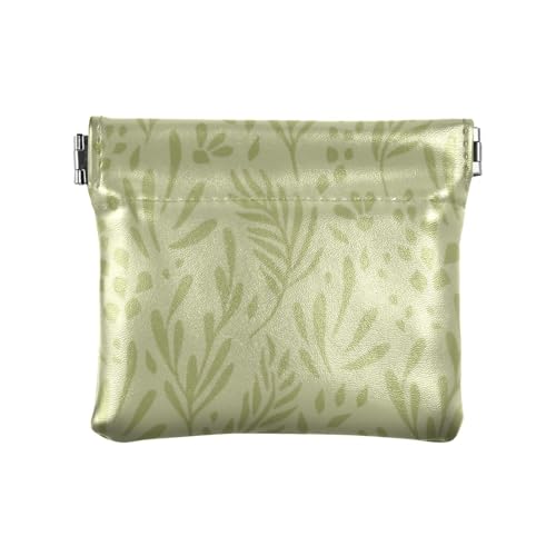 KLL Damen Kleine Leder Münzbörse Geldbörse Süße Kleingeld Geldbörse für Frauen, Darling_Green_Medley_pattern_swatch, Darling_Green_Medley_Pattern_Swatch, 4.33"(L) x 3.74"(W) x 0.39"(H), Drucken von KLL