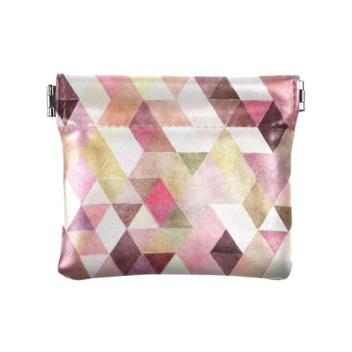 KLL Damen Kleingeldbörse Leder Kleingeld Geldbörse Wasserdicht Mini Kosmetikkoffer für Frau Mädchen Mode abstrakter Trend (25), Modischer abstrakter Trend (25), 4.33"(L) x 3.74"(W) x 0.39"(H), Drucken von KLL