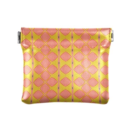 KLL Damen Leder Münzbörse Geldbörse Wasserdicht Verschluss Geldbörse Kartenhalter für Mädchen Frauen Damen, Retro Abstrakt, Retro abstrakt, 1 size, Aufdruck von KLL