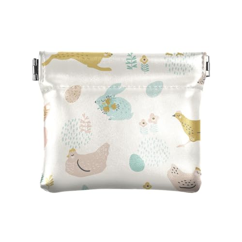 KLL Damen Leder Münzgeldbörse Geldbörse Wasserdicht Kleingeld Geldbörse für Frauen Weihnachten Wild Tier Niedlich Weihnachten Wild Tier Niedlich 11.0 cm(L) x 9.5 cm(B) x 1.0 cm(H), Druck, von KLL