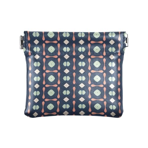 KLL Damen PU Leder Münzbörse Tragbare Mini Make-up Tasche für Frauen Jungen Mädchen Retro Abstrakt (84), Retro Abstrakt (84), 1 size, Aufdruck von KLL
