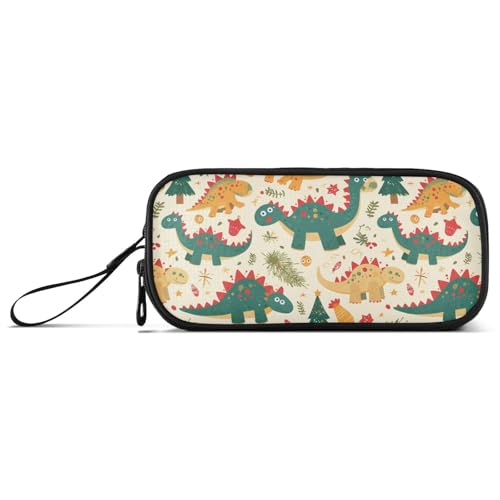 KLL Dino Weihnachten Nylon Großes Federmäppchen Bleistift Tasche Hohe Kapazität Mesh Stifteetui Schule Schreibwaren für Schule Teenager Jungen von KLL