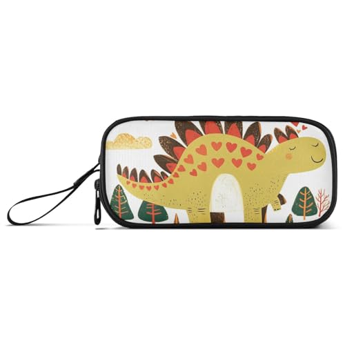 KLL Doodle-Stil Cartoon Dinosaurier Herzförmige Nylon Stift Federmäppchen Hohe Kapazität Federmäppchen Schule Schreibwaren für Schule Männer von KLL