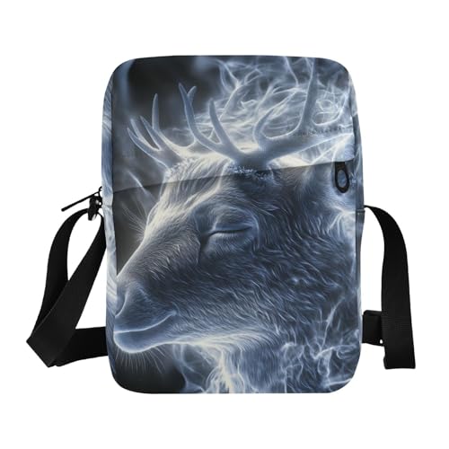 KLL Dreamy Deer Messenger Bag für Herren, veganes Leder, Schultertasche für Herren, Reise-Schulterhandtaschen KLL Dreamy Deer Messenger Bag für Herren, veganes Leder, Schultertasche für Herren, Reise-Schulterhandtaschen von KLL