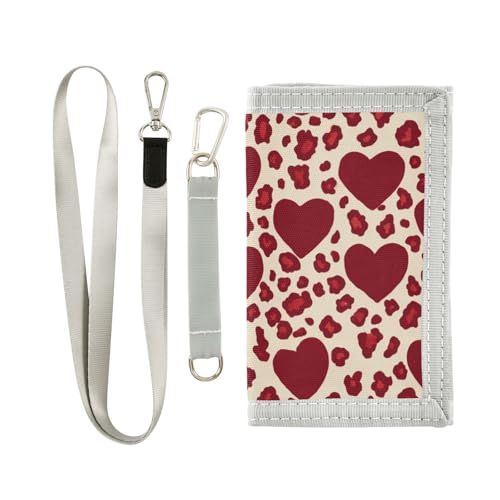 KLL Dreifach gefaltete Geldbörse mit Leopardenmuster, minimalistisch, leicht, dünn, mit Umhängeband KLL Dreifach gefaltete Geldbörse mit Leopardenmuster, minimalistisch, leicht, dünn, mit Umhängeband von KLL