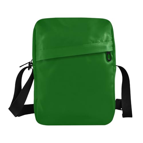 KLL Dunkelgrüne, einfarbige Kuriertasche, veganes Leder, Herren-Umhängetasche, Einkaufstasche, Damen-Schulterhandtasche von KLL