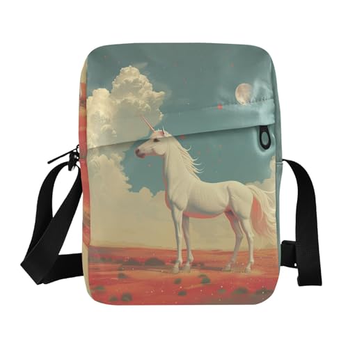 KLL Einhörner Fantasy Style Messenger Bag Veganes Leder Schultertasche Reise Schultertasche Handtaschen von KLL