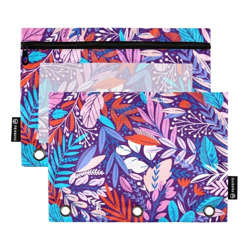 KLL Exotic (2) Federmäppchen Kunststoff Binder Taschen für 3 Ringe Ordner mit 3 Löchern für Kinder Ofhce Supplies, Exotisch (2), 1 sizex2, Cartoon von KLL