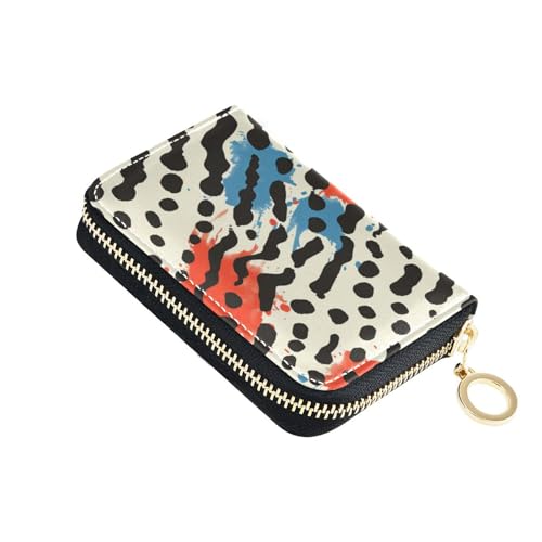 KLL Fashion Wave Black Point Leder Kartenetui mit Cion Geldbörse, RFID-blockierender Kartenhalter für Damen mit Reißverschluss KLL Fashion Wave Black Point Leder Kartenetui mit Cion Geldbörse, RFID-blockierender Kartenhalter für Damen mit Reißverschluss von KLL