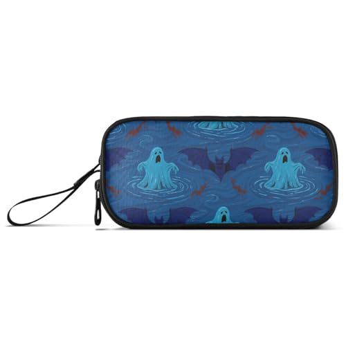 KLL Federmäppchen, Halloween, wasserblau, Nylon, großes Fassungsvermögen, Federmäppchen, Organizer, Schreibwaren-Organizer für Schule, Krankenschwester KLL Federmäppchen, Halloween, wasserblau, Nylon, großes Fassungsvermögen, Federmäppchen, Organizer, Schreibwaren-Organizer für Schule, Krankenschwester von KLL