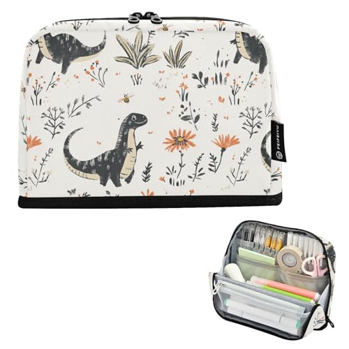 KLL Federmäppchen, große Kapazität, Make-up-Tasche, stabile Münze für adrette Mittelschule, Schönheits-Dinosaurier von KLL