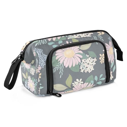 KLL Federmäppchen Große Kapazität Reißverschluss Federmäppchen mit Fach Stifteetui Kosmetik Make-up für Mädchen adrette Schule Floral von KLL