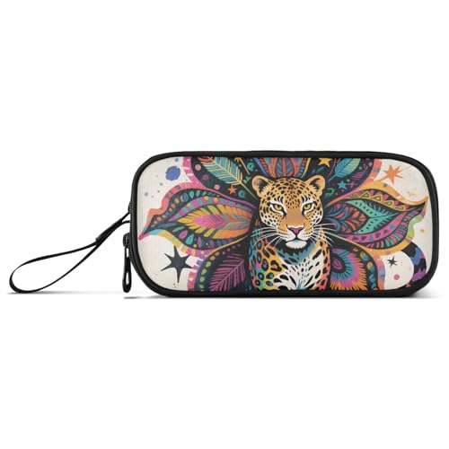 KLL Federmäppchen aus Nylon, Boho-Mandala-Blumen, Leopardenmuster, bunt, für Teenager, Mädchen, Schreibwaren für Schule, Lehrer von KLL