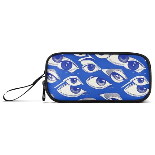KLL Federmäppchen aus Nylon, Königsblaue Augen, hohe Kapazität, Federmäppchen für Teenager, Schule, Schreibwaren für Herren von KLL