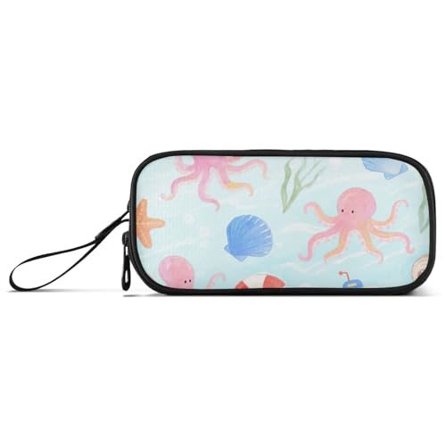 KLL Federmäppchen aus Nylon für Teenager, großes Fassungsvermögen, Federmäppchen mit Fächern, Schreibwaren-Organizer für Herren in der Mittelschule, Rosa von KLL