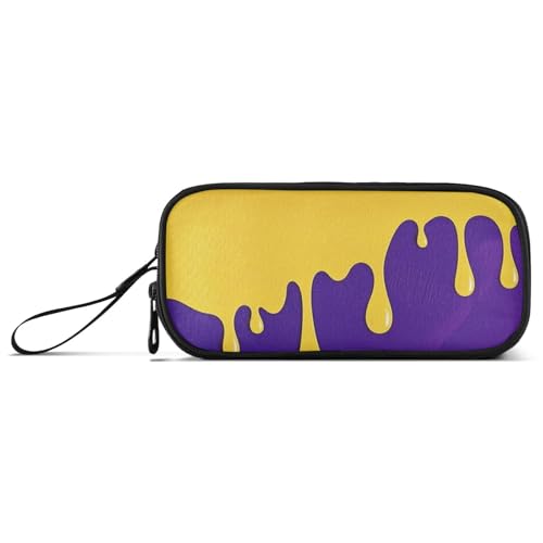 KLL Federmäppchen aus Nylon mit fließendem Pigment, Gelb / Violett, für Studenten, hohe Kapazität, Federmäppchen für Teenager, Schreibwaren-Organizer für College-Männer von KLL