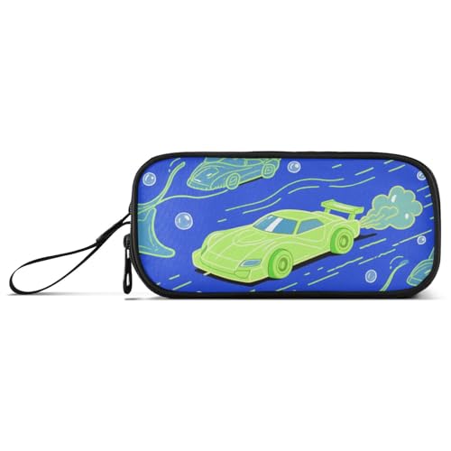 KLL Federmäppchen für Mädchen, Motiv: Seestern, Auto, Chartreuse, Nylon, großes Fassungsvermögen, großes Fassungsvermögen, Federmäppchen, Schreibwaren-Organizer für elementare Jugendliche von KLL