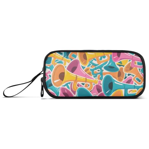 KLL Federmäppchen für Mädchen, buntes Cartoon-Lautsprecher, Nylon, große Kapazität, Federmäppchen, Organizer, Schreibwaren-Organizer für High School Jugendliche von KLL