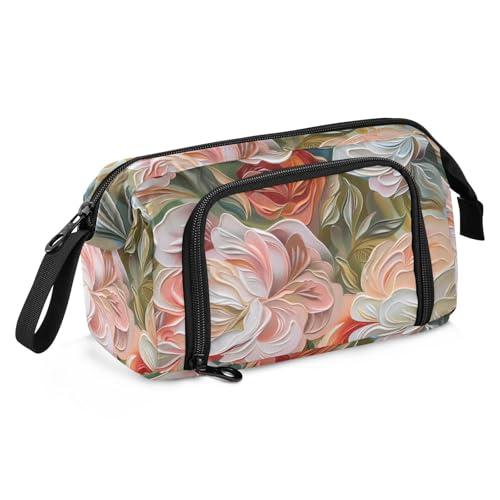 KLL Federmäppchen für Ölgemälde, Stereo-Rosen, großes Fassungsvermögen, mit Bleistift mit Griff, für Krankenschwestern, Grundschule von KLL