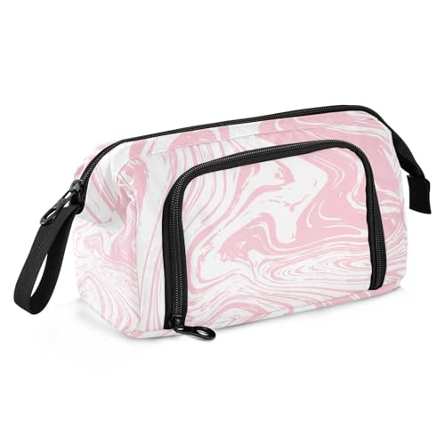 KLL Federmäppchen für die Schule, großes Fassungsvermögen, Federmäppchen mit Schlitz, Federmäppchen mit Reißverschluss, für Mädchen, High School, Marmorwelle (2) von KLL