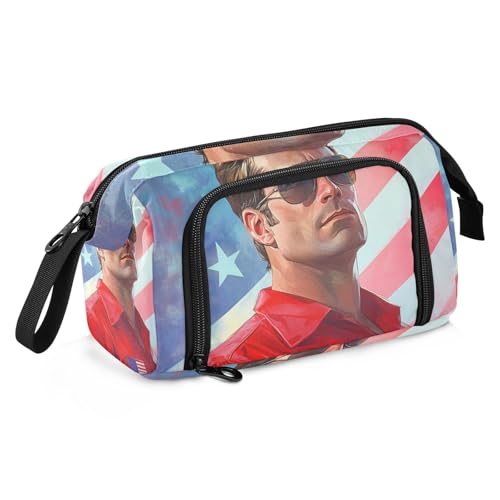 KLL Federmäppchen für die Schule, großes Fassungsvermögen, leichtes Etui mit Stifthalter, für Kinder, Kindergarten, Americana Tough Guy KLL Federmäppchen für die Schule, großes Fassungsvermögen, leichtes Etui mit Stifthalter, für Kinder, Kindergarten, Americana Tough Guy von KLL
