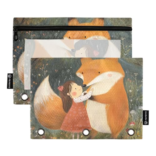 KLL Federmäppchen mit 3 Löchern für Ordner, 3 Ringe mit drei Ringen, für Schule, Schreibwarenzubehör von KLL