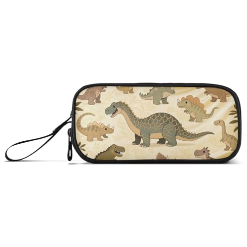 KLL Federmäppchen mit Cartoon-Dinosaurier-Motiv, Nylon, mit Reißverschluss, großes Fassungsvermögen, Federmäppchen mit Fächern, Schreibwaren-Tasche für Mittelschule, Lehrer von KLL
