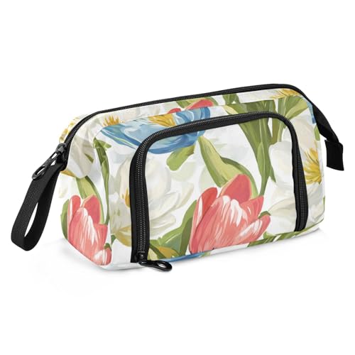 KLL Federmäppchen mit Ölgemälde, Blume, große Kapazität, Schlitze für Mäppchen, multifunktional, für Mädchen, Reisen von KLL