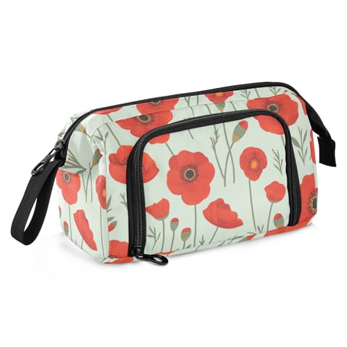 KLL Federmäppchen mit Ölgemälde, Mohnblumen-Design, großes Fassungsvermögen, mit Reißverschluss und Reißverschluss, für Krankenschwestern, High School KLL Federmäppchen mit Ölgemälde, Mohnblumen-Design, großes Fassungsvermögen, mit Reißverschluss und Reißverschluss, für Krankenschwestern, High School von KLL