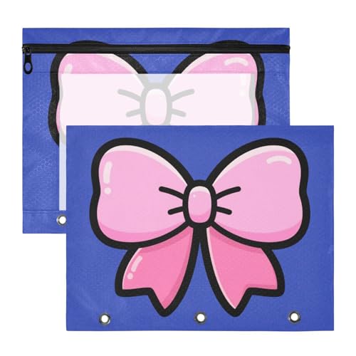 KLL Federmäppchen mit Reißverschlusstasche, Ordner für A4-Papier, Briefe, 2 Stück, Studenten, Schulanfang, Cartoon-Fliege, Blau von KLL