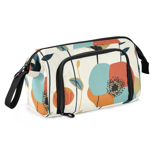 KLL Federmäppchen mit abstrakten Kunst-Illustrationen, Blumen, große Kapazität, Federmäppchen mit Bleistift mit Griff, für Damen von KLL